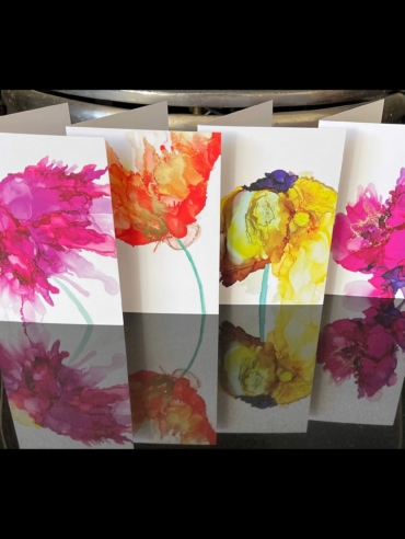 Floral ink card set