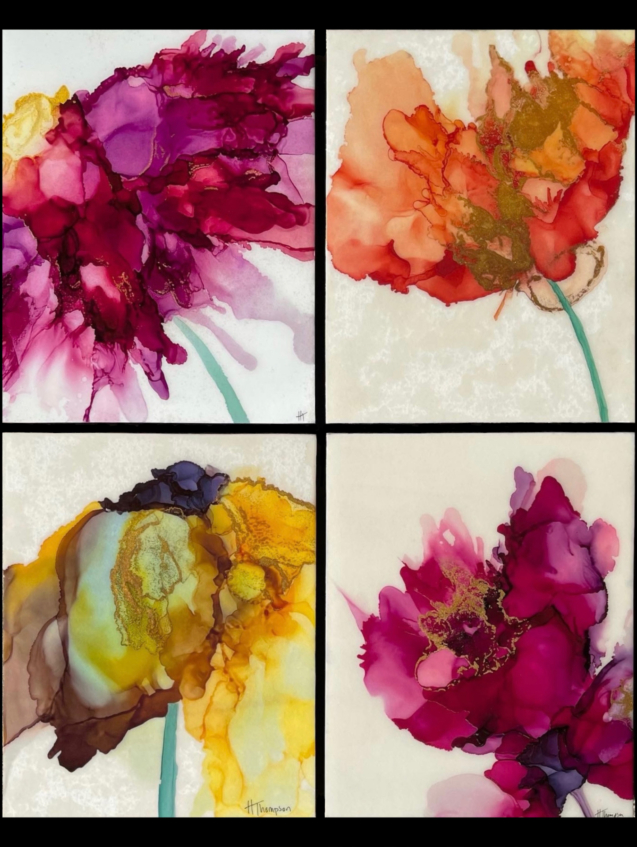Floral Ink resin prints set
